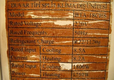Air Conditioners Label