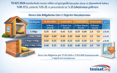 TS 825 2024 Tavsiye Edilen U Değerleri
